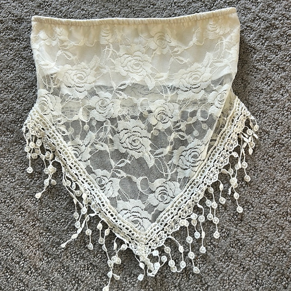 Edikted strapless lace mesh top